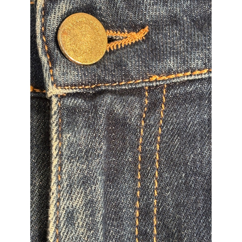 Sezane Slim High Waisted Skinny Jeans Dark Indigo Raw Hem Size‎ 28 - Picture 10 of 16